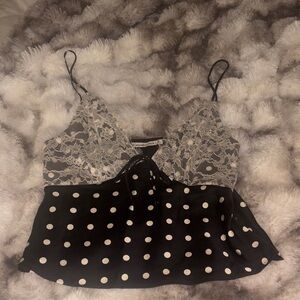 Abercrombie & Fitch Black and White Lace Cami